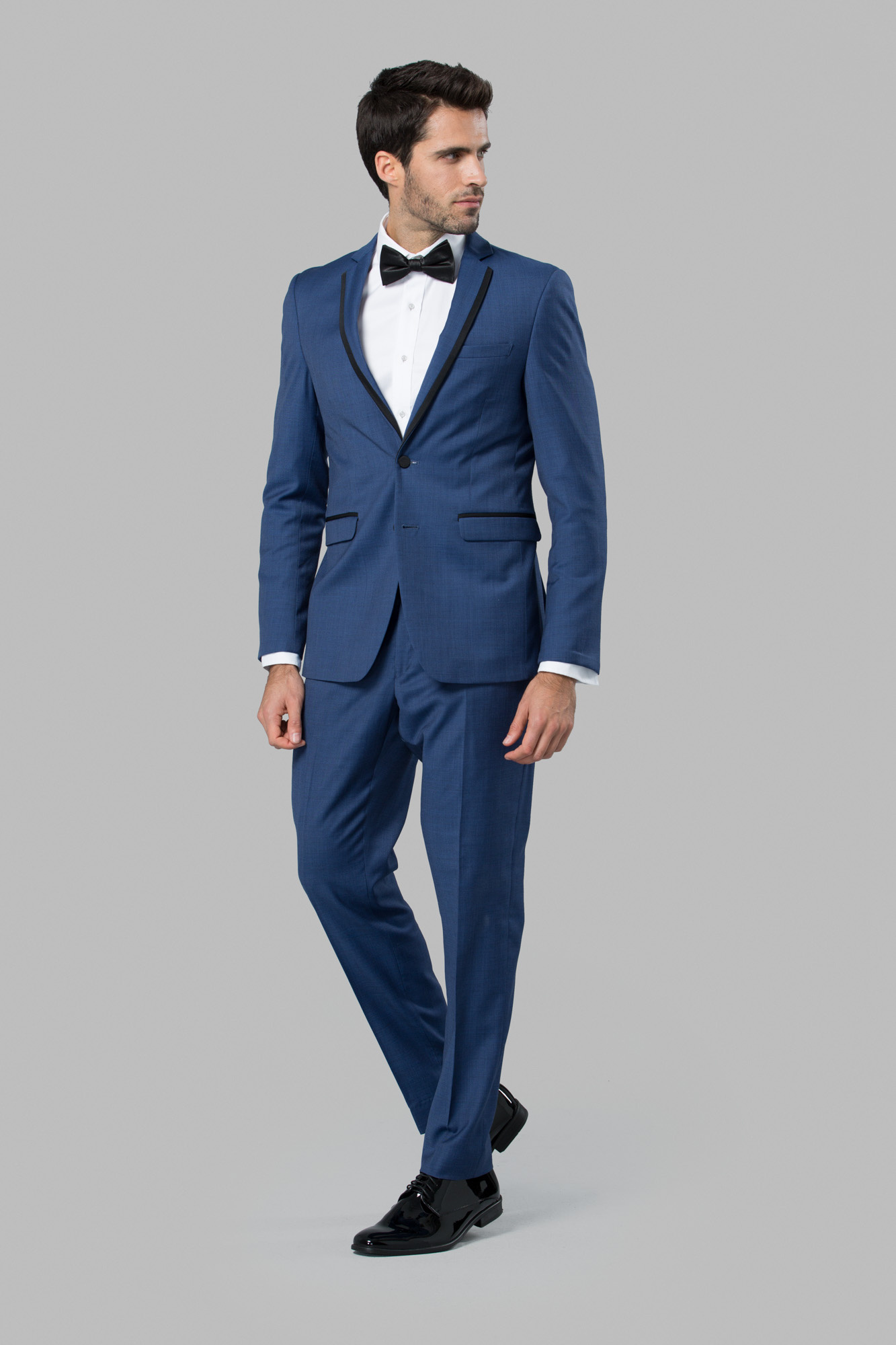 Blue Edge Notch Lapel Tuxedo | Menguin | Blue Tuxedo Rental